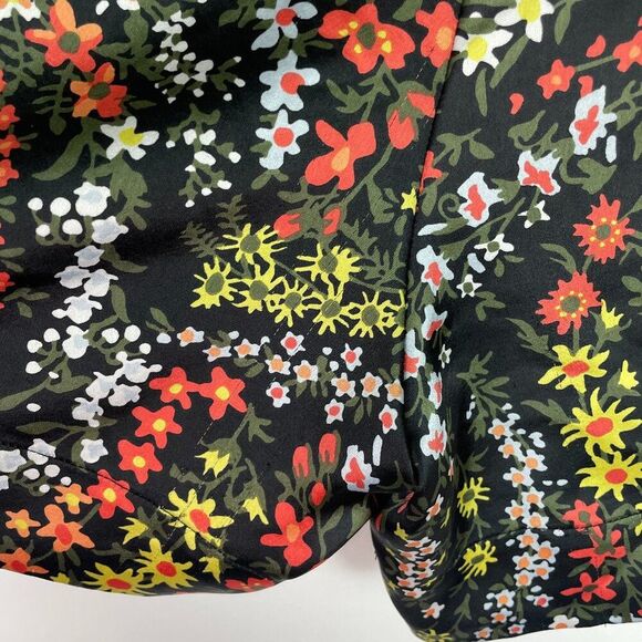 ATM Anthony Thomas Melillo Satin Floral Print High Rise Pleat Shorts Black 6 - Picture 7 of 10